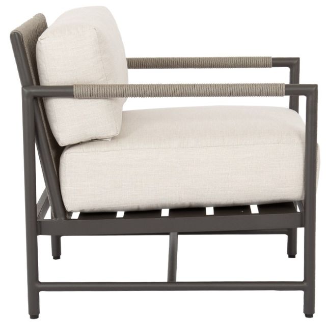 Sunset West Pietra Stone Gray Aluminum/Olefin Rope Outdoor Club Chair with Echo Ash Cushion-2