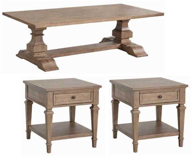 Liberty Furniture Haven Hills 3-Piece Camel Beige Occasional Table Set-0
