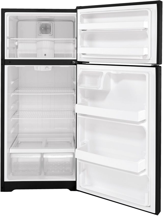 GE® 28 in. 16.6 Cu. Ft. Black Top Freezer Refrigerator (Factory Blemish)-3
