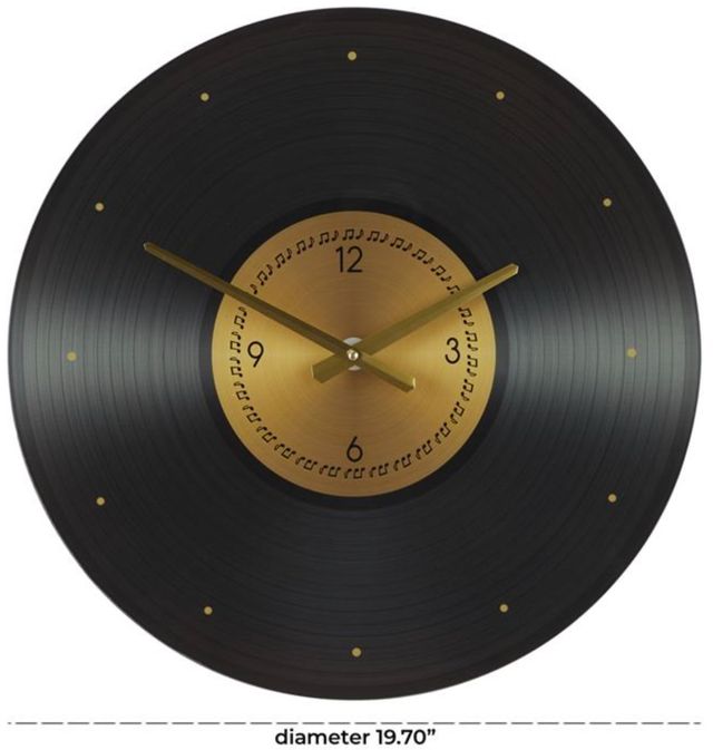 Deco Marche Black 20” Musical Notes Record Style Wall Clock-3