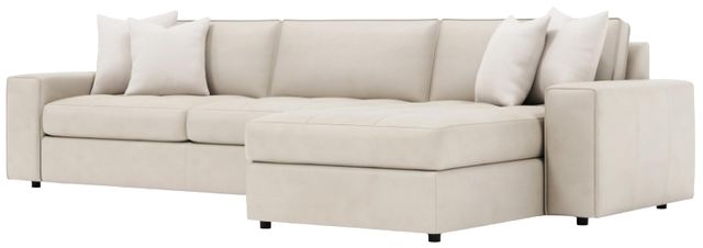 Bernhardt Nest Bernhardt Living 2-Piece Beige Leather Right-Arm Facing Sectional-2