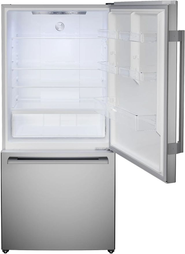 Bosch 100 Series 33'' 17.2 Cu. Ft. Anti-Fingerprint Stainless Steel Counter Depth Bottom Freezer Refrigerator with Total No Frost-1