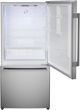 Bosch 100 Series 33'' 17.2 Cu. Ft. Anti-Fingerprint Stainless Steel Counter Depth Bottom Freezer Refrigerator with Total No Frost-1