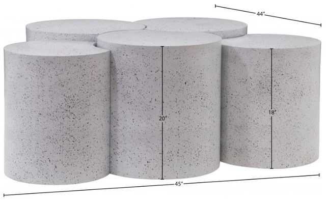Meridian Furniture Dimple 5-Piece White Modular Nesting Coffee Table Set-3