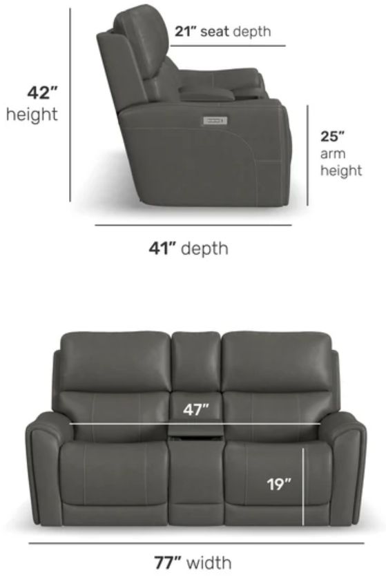 Flexsteel® Carter Smoke Power Reclining Loveseat with Console-2
