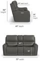Flexsteel® Carter Smoke Power Reclining Loveseat with Console-1