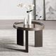 ACME Furniture Lakita Dark Blond High Gloss End Table with Smoked Oak Base -2