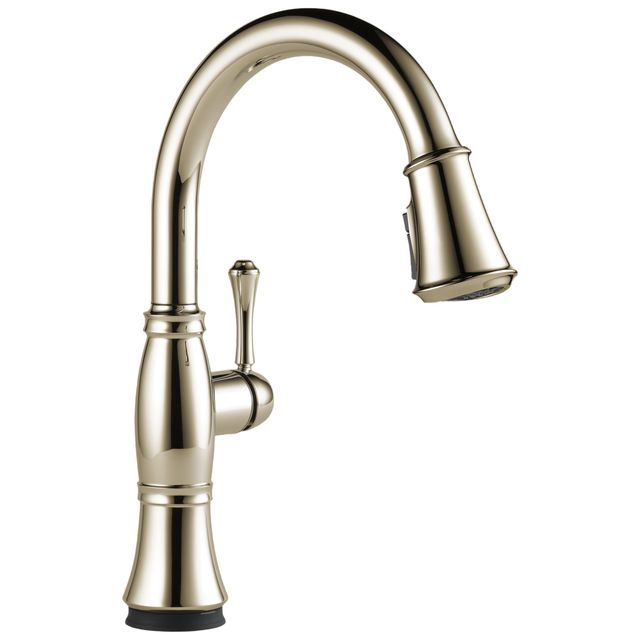 Delta Cassidy® Polished Nickel Touch2O® Technology Kitchen Faucet with Touchless Technology-0