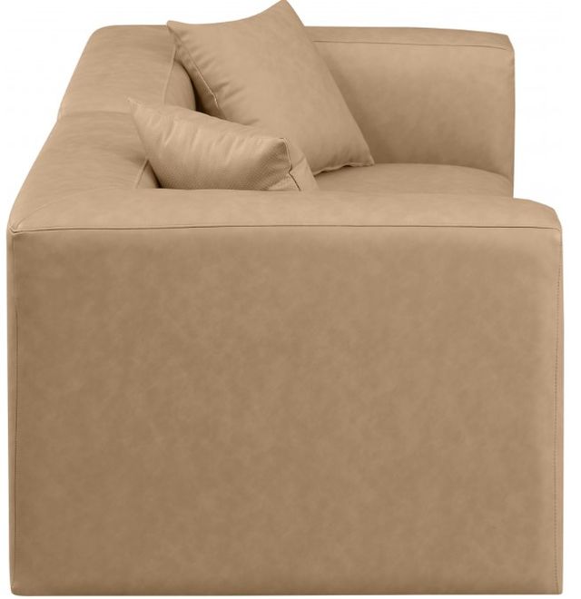 Meridian Furniture Cube 2-Piece Tan Vegan Leather Modular Sofa-2