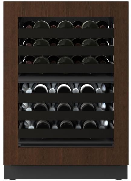 U-Line® Seamless Collection 24" 4.9 Cu. Ft. Panel Ready Dual-Zone Wine Refrigerator with Glass Door-1