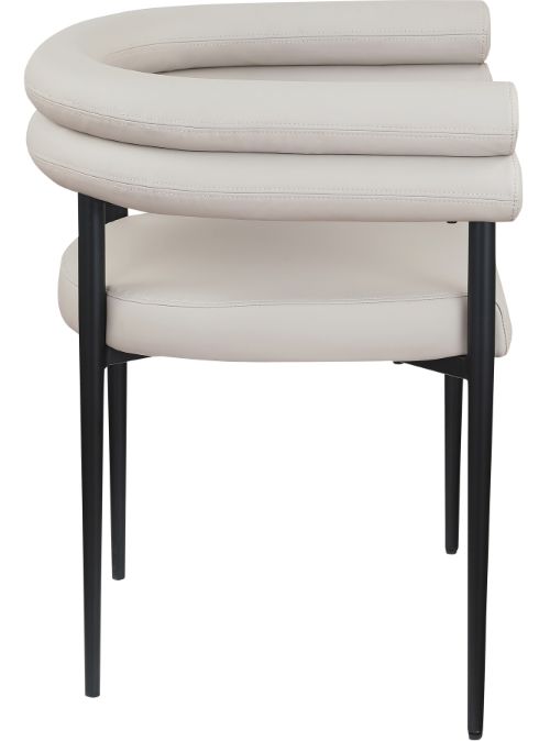 Meridian Furniture Lavina Taupe/Black Leather Upholstered Dining Chair-3