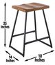 Steve Silver Co. Landon 2-Piece Black/Natural Honey Backless Counter Stool Set-2