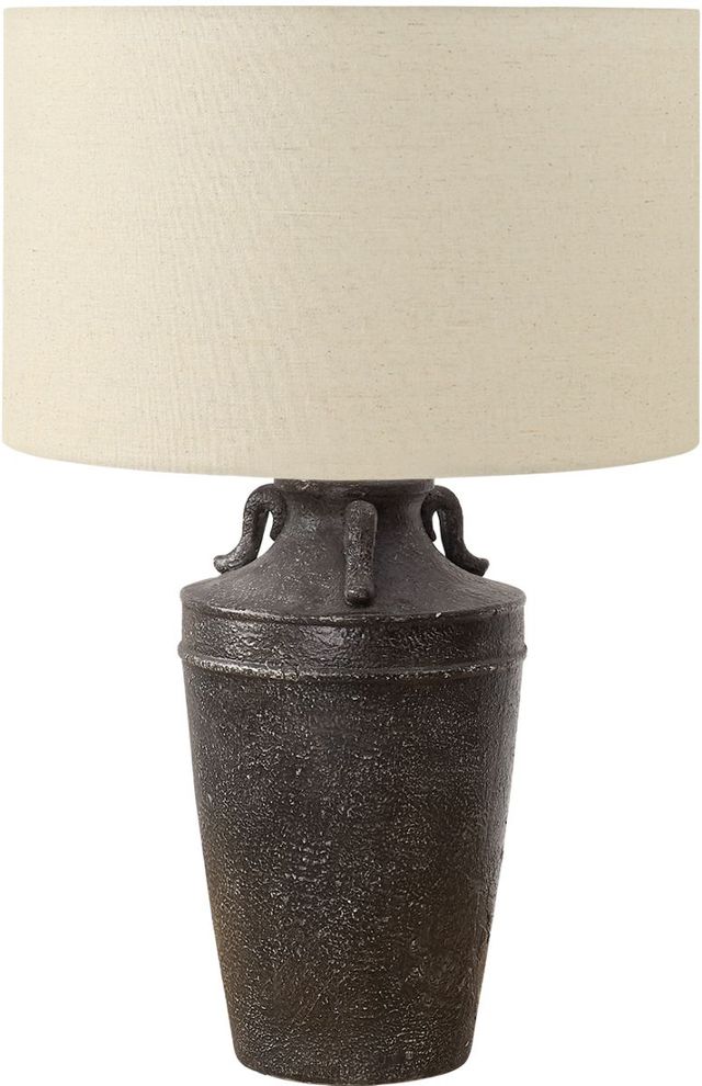 Monarch Specialties Inc. Black Ceramic Table Lamp with Beige Shade-0