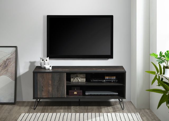 Milton Green Stars Rustic Gray Faux Wood 47" Hairpin Leg TV Stand-0