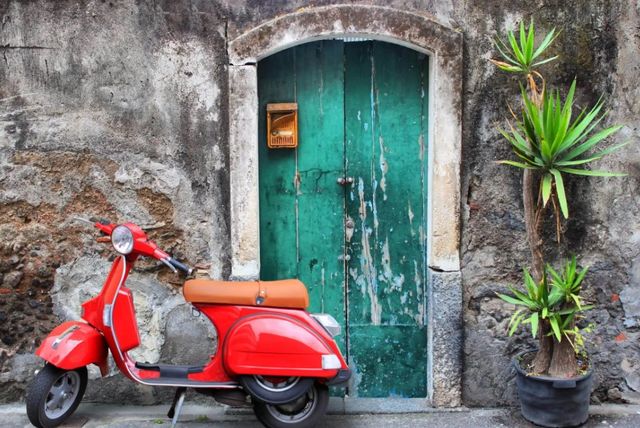 Classy Art Moped and Door Wall Art-0