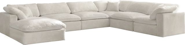 Meridian Furniture Cozy 7-Piece Cream 158" Modular Sectional-0