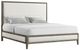 Elements International Versailles Contemporary Gray/White King Upholstered Panel Bed-0