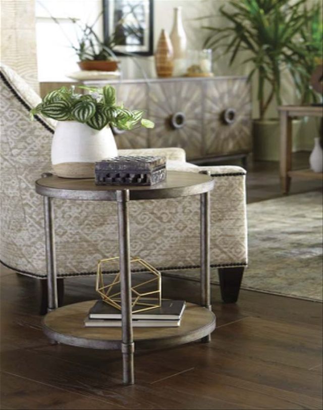Hammary® Astor Burnished Mid Brown Accent Table with Gray Frame-1