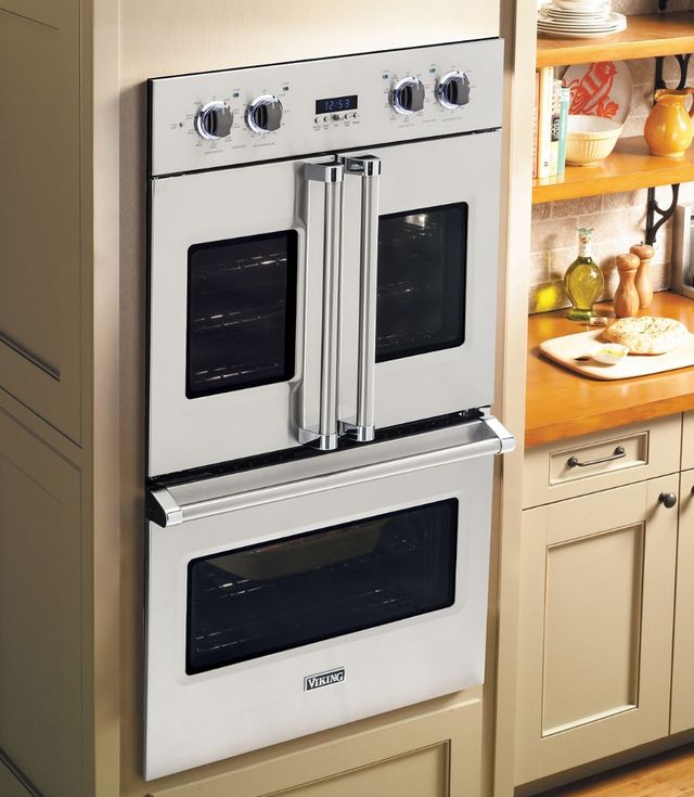 Viking® 7 Series 30" November Sky Double Electric French-Door Wall Oven-1