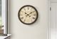 Monarch Specialties Inc. Antique Brown 20" Round Wall Clock with Roman Numerals on Map Background-2