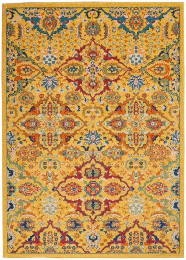 Nourison Home™ Allur Yellow Multicolor 5'x7' Style 3 Area Rug-0
