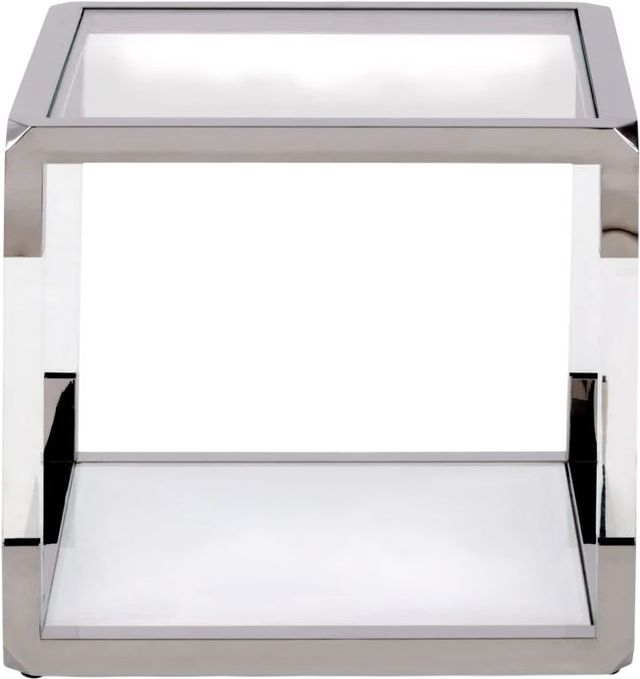 Modus Furniture Jasper Glass Top End Table with Stainless Steel Base-2