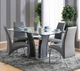 Furniture of America® Glenview I Glass Top Dining Table with Gray Base -2