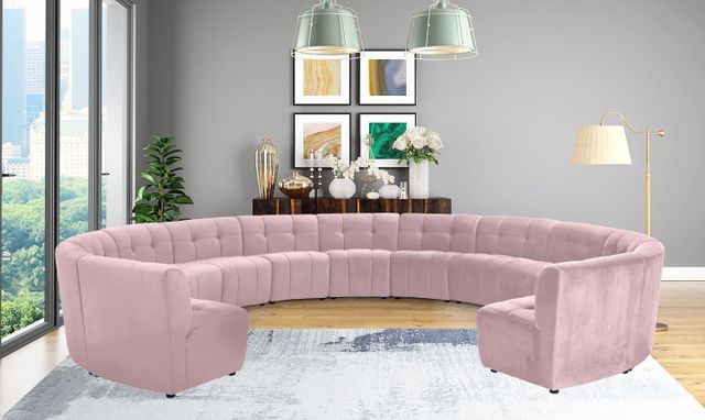 Meridian Furniture Limitless 13-Piece Pink Velvet Modular Sectional-1