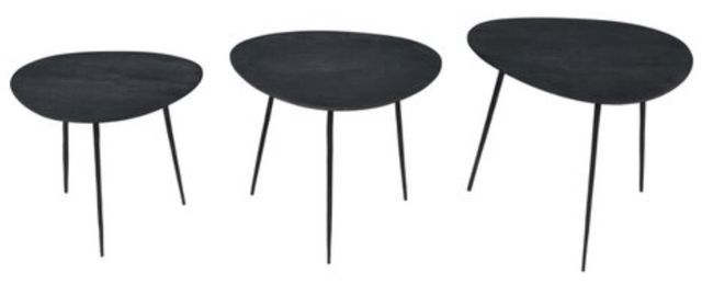 Jofran Inc. Global Archive Reeves 3-Piece Black Nesting Table Set-2