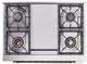 Ilve® Nostalgie II Noblesse 36'' Midnight Blue Pro Style Dual Fuel Range with Burnished Trim-4