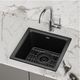 Elkay Quartz Classic® Black 15.75" Single Bowl Dual Mount Bar Sink Kit-2