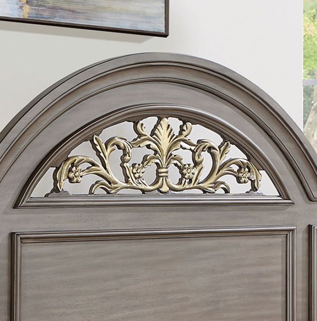 Furniture of America® Syracuse 4-Piece Gray Queen Bedroom Set -2