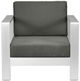 Zuo® Modern Cosmopolitan Gray/Silver Aluminum/Olefin Outdoor Armchair-1