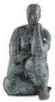 Currey & Company Lady Green/Black Meditating Bronze-0