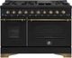 FORNO® Antico Series Alta Qualita 48" Black Pro Style Gas Range-0