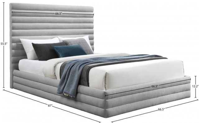 Meridian Furniture Maxwell Grey Queen Upholstered Panel Bed-3