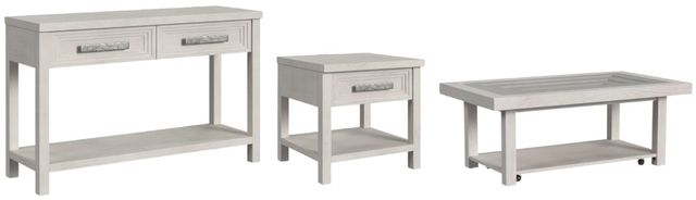 Elements International Avalanche 3-Piece Antique White Occasional Table Set-0
