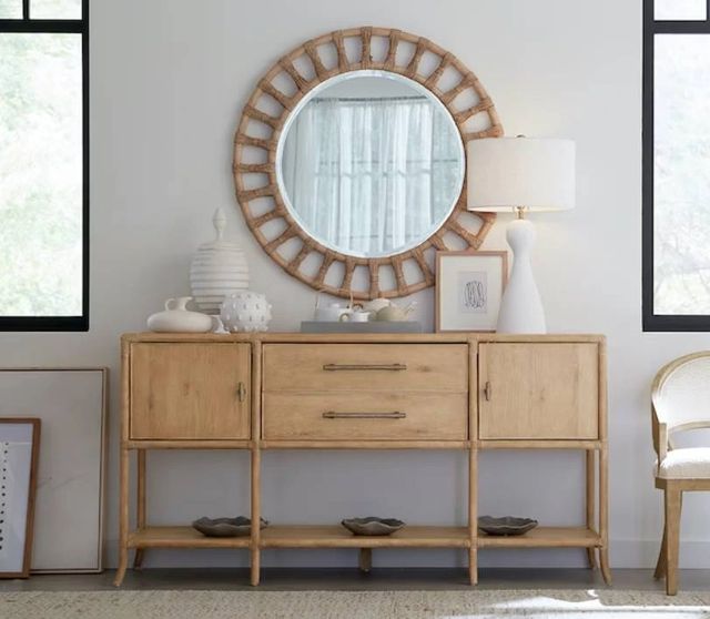 Hooker® Furniture Retreat Dune Pole Rattan Accent Mirror-2