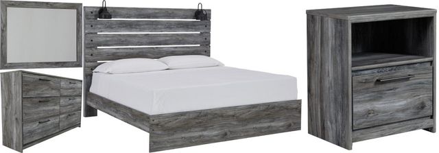 Signature Design by Ashley® Baystorm  4-Piece Smoky Gray King Panel Bed Set-0