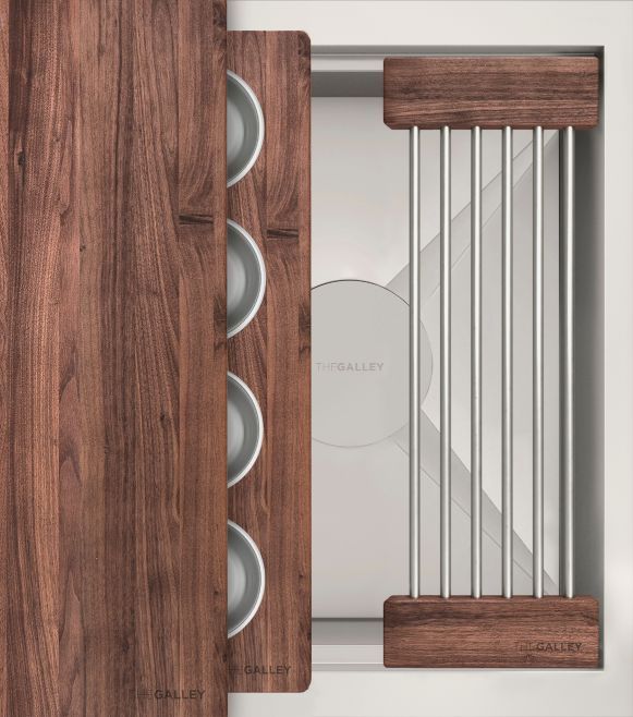 The Galley® American Black Walnut Ideal BarStation® 18C with Three Tool Bar Kit-0