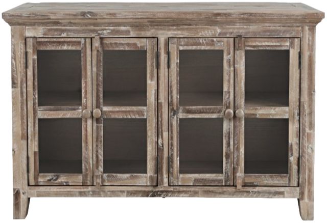 Jofran Inc. Rustic Shores Gray Wash 4-Door Low Accent Cabinet-2
