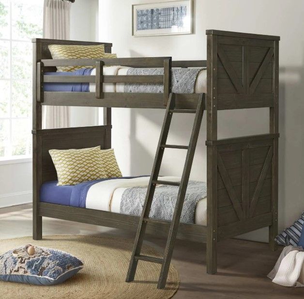 Intercon Tahoe River Rock Youth Twin/Twin Bunk Bed-1