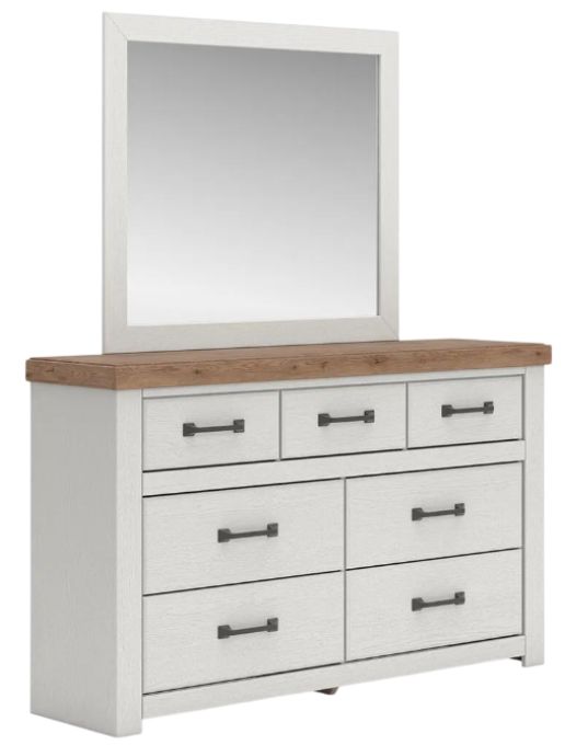 Benchcraft® Savonport Brown/White Dresser and Mirror-0