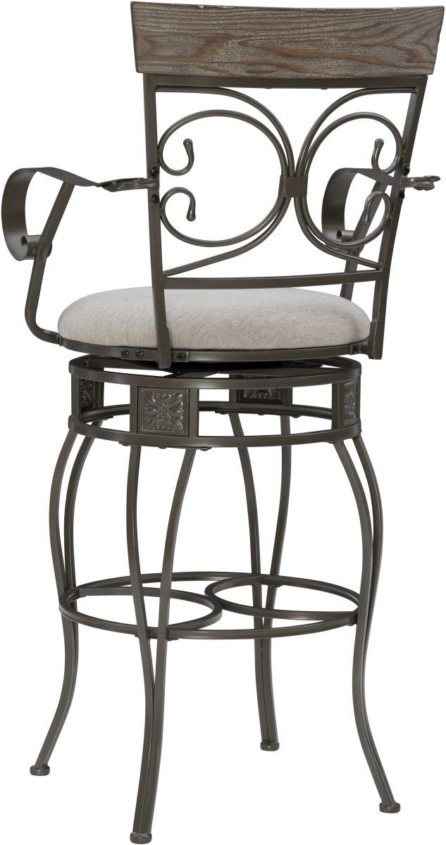 Powell® Beeson Grey Wash/Pewter Big and Tall Barstool-3