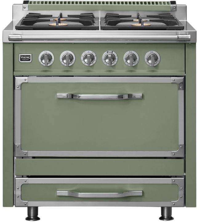 Viking® Tuscany 36" Eucalyptus Pro Style Dual Fuel Range-0
