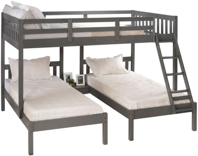 Donco Kids Treble Dark Gray Youth Full/Double Twin Bunkbed-0