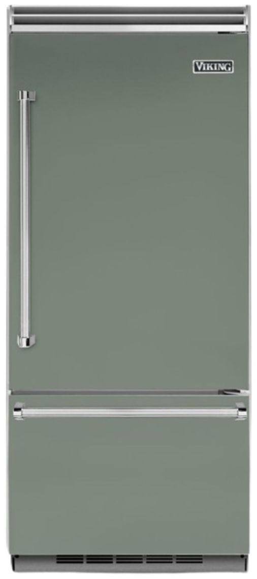 Viking® 5 Series 36 in. 20.4 Cu. Ft. Eucalyptus Built In Counter Depth Right Hinge Bottom Freezer Refrigerator