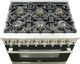 FORNO® Capriasca 36" Stainless Steel Pro Style Dual Fuel Range with Black Door-4