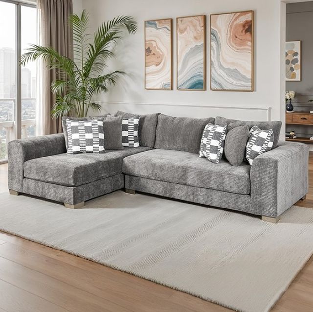 Furniture of America® Artesia Charcoal Gray Sectional-2