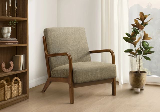 Monarch Specialties Inc. Light Brown/Walnut 34" Accent Chair-1